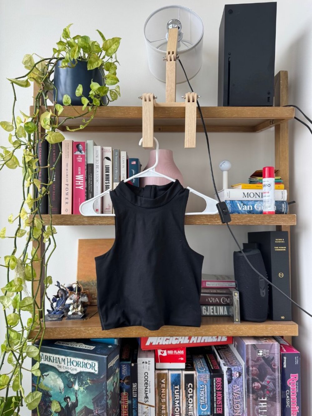 Girlfriend Collective Black Mock Neck Zip Back Crop Top
